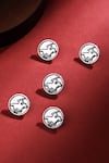 Buy_Cosa Nostraa_Silver Warrior Brass Buttons - Set Of 5 _at_Aza_Fashions