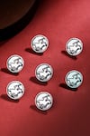 Buy_Cosa Nostraa_Silver Warrior Brass Buttons - Set Of 7 _at_Aza_Fashions