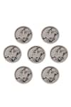 Cosa Nostraa_Grey Warrior Carved Buttons - Set Of 7 _Online_at_Aza_Fashions