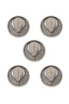 Cosa Nostraa_Grey Air Balloon Carved Buttons - Set Of 5 _Online_at_Aza_Fashions