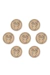 Cosa Nostraa_Gold Imperial Stag Buttons - Set Of 7 _Online_at_Aza_Fashions