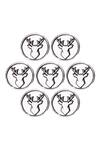 Cosa Nostraa_Silver Imperial Stag Carved Buttons - Set Of 7 _Online_at_Aza_Fashions