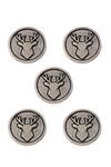 Cosa Nostraa_Grey Imperial Stag Brass Buttons - Set Of 5 _Online_at_Aza_Fashions