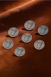 Buy_Cosa Nostraa_Grey Imperial Stag Brass Buttons - Set Of 7 _at_Aza_Fashions