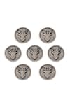 Cosa Nostraa_Grey Imperial Stag Brass Buttons - Set Of 7 _Online_at_Aza_Fashions