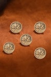 Buy_Cosa Nostraa_Gold Divine Lotus Buttons - Set Of 5 _at_Aza_Fashions