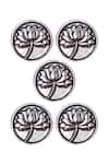 Cosa Nostraa_Silver Divine Lotus Brass Buttons - Set Of 5 _Online_at_Aza_Fashions