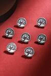 Buy Cosa Nostraa Silver Divine Lotus Buttons - Set Of 7 at Aza Fashions Buy_Cosa Nostraa_Silver Divine Lotus Buttons - Set Of 7_at_Aza_Fashions