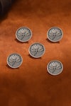 Buy_Cosa Nostraa_Grey Divine Lotus Buttons - Set Of 5 _at_Aza_Fashions