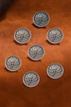 Buy_Cosa Nostraa_Grey Divine Lotus Brass Buttons - Set Of 7 _at_Aza_Fashions