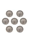 Cosa Nostraa_Grey Divine Lotus Brass Buttons - Set Of 7 _Online_at_Aza_Fashions