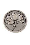 Buy_Cosa Nostraa_Grey Divine Lotus Brass Buttons - Set Of 7 _Online_at_Aza_Fashions