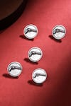 Buy_Cosa Nostraa_Silver Power Gun Brass Buttons - Set Of 5 _at_Aza_Fashions