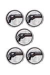 Cosa Nostraa_Silver Power Gun Brass Buttons - Set Of 5 _Online_at_Aza_Fashions