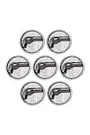 Cosa Nostraa_Silver Power Gun Brass Buttons - Set Of 7 _Online_at_Aza_Fashions