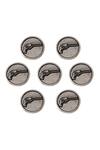 Cosa Nostraa_Grey Power Gun Carved Buttons - Set Of 7 _Online_at_Aza_Fashions