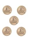 Cosa Nostraa_Gold Sail Boat Buttons - Set Of 5 _Online_at_Aza_Fashions