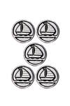 Cosa Nostraa_Silver Sail Boat Brass Buttons - Set Of 5 _Online_at_Aza_Fashions