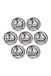 Cosa Nostraa_Silver Sail Boat Brass Buttons - Set Of 7 _Online_at_Aza_Fashions