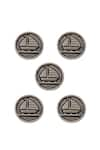 Cosa Nostraa_Grey Sail Boat Carved Buttons - Set Of 5 _Online_at_Aza_Fashions