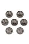 Cosa Nostraa_Grey Sail Boat Carved Buttons - Set Of 7 _Online_at_Aza_Fashions