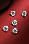 Buy_Cosa Nostraa_Silver Flying Wonder Carved Buttons - Set Of 5 _at_Aza_Fashions