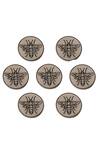 Cosa Nostraa_Grey Flying Wonder Brass Buttons - Set Of 7 _Online_at_Aza_Fashions