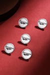 Buy_Cosa Nostraa_Silver Vintage Plane Carved Buttons - Set Of 5 _at_Aza_Fashions