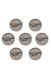 Cosa Nostraa_Grey Vintage Plane Brass Buttons - Set Of 7 _Online_at_Aza_Fashions