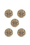 Cosa Nostraa_Gold Eternal Garden Buttons - Set Of 5 _Online_at_Aza_Fashions