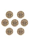 Cosa Nostraa_Gold Eternal Garden Buttons - Set Of 7 _Online_at_Aza_Fashions