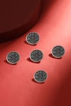 Buy_Cosa Nostraa_Grey Eternal Garden Brass Buttons - Set Of 5 _at_Aza_Fashions