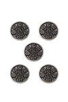 Cosa Nostraa_Grey Eternal Garden Brass Buttons - Set Of 5 _Online_at_Aza_Fashions