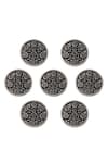 Cosa Nostraa_Grey Eternal Garden Brass Buttons - Set Of 7 _Online_at_Aza_Fashions