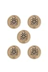 Cosa Nostraa_Gold Floral Wonder Buttons - Set Of 5 _Online_at_Aza_Fashions