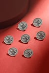 Buy_Cosa Nostraa_Grey Lotus Brass Buttons - Set Of 7 _at_Aza_Fashions