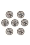 Cosa Nostraa_Grey Lotus Brass Buttons - Set Of 7 _Online_at_Aza_Fashions