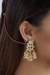 Buy_Just Shradhas_Gold Plated Beads Kundan Earrings _at_Aza_Fashions