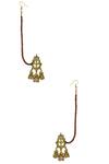 Shop_Just Shradhas_Gold Plated Beads Kundan Earrings _at_Aza_Fashions