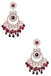 Shop_Prerto_Gold Plated Swaroski Crystals Bead Chandelier Earrings_at_Aza_Fashions