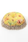 Buy_vVyom By Shuchita_Yellow Shell 100% Cotton Filler Fibre Soundarya Turmeric Glow Pouf Pillow _at_Aza_Fashions