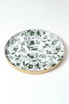 Vvyom By Shuchita_Green Aluminium Metal Print Floral Bloom Verbena Trays - 2 Pcs_at_Aza_Fashions