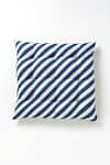 Buy_vVyom By Shuchita_Blue Shell 100% Cotton Stripe And Tufted Color Block Reversible Cushion Seat_at_Aza_Fashions