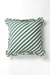 Buy_vVyom By Shuchita_Green Shell 100% Cotton Stripe Pattern And Thread Work Color Block Cushion_at_Aza_Fashions