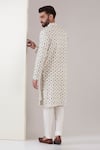 Shop_Kasbah_White Georgette Embroidered Sequin Chikankari Kurta With Pant _at_Aza_Fashions