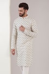 Buy_Kasbah_White Georgette Embroidered Sequin Chikankari Kurta With Pant _Online_at_Aza_Fashions