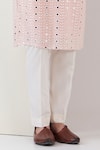 Kasbah_Pink Georgette Embroidered Mirror Kurta And Pant Set_Online_at_Aza_Fashions