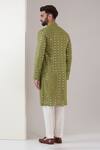 Shop_Kasbah_Green Georgette Mirrors, Embroidery Kurta And Pant Set _at_Aza_Fashions