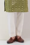 Kasbah_Green Georgette Mirrors, Embroidery Kurta And Pant Set _Online_at_Aza_Fashions