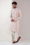 Buy_Kasbah_Multi Color Georgette Embroidered Mirror Panelled Kurta And Pant Set _at_Aza_Fashions